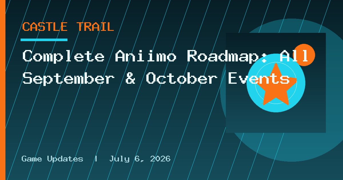 Complete Aniimo Roadmap: All September & October Events
