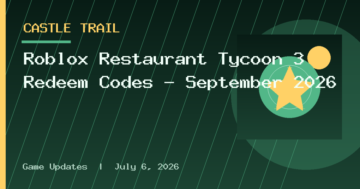 Roblox Restaurant Tycoon 3 Redeem Codes – September 2026