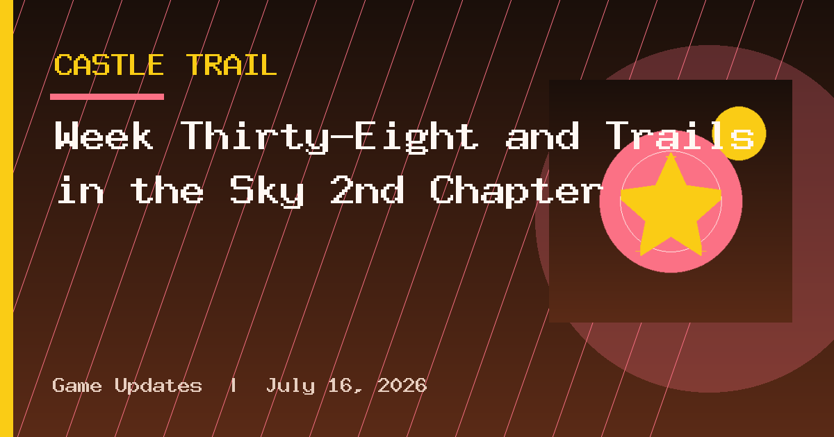 Week Thirty-Eight and Trails in the Sky 2nd Chapter
